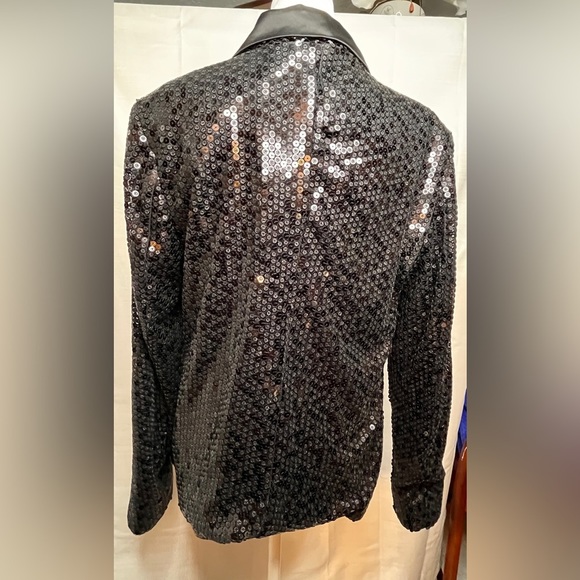 Lisa Rinna button front sequin black jacket, previously loved - Picture 6 of 12